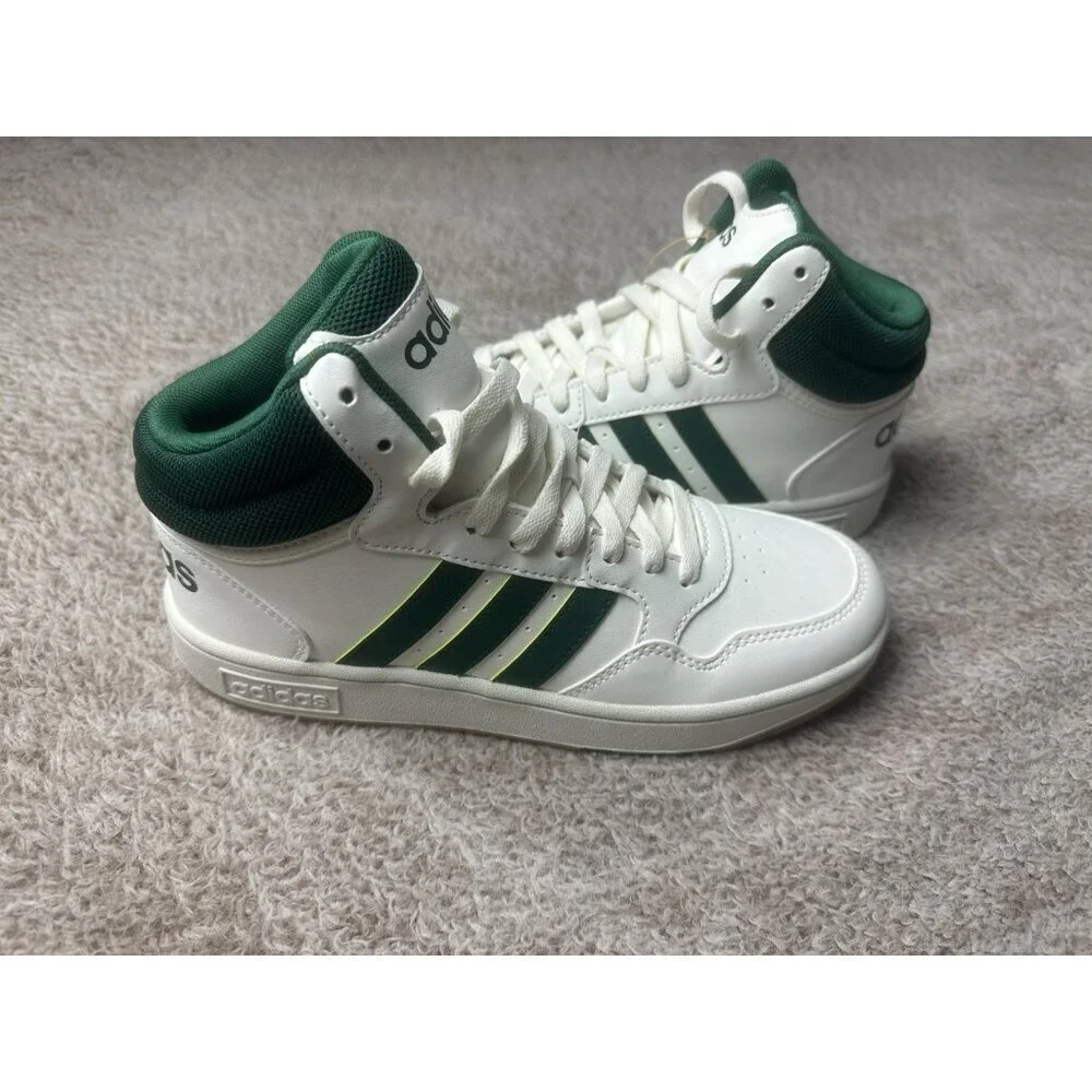 Adidas Boys Hoops Mid JS4134 White Basketball Shoes Sneakers Size 5.5 New